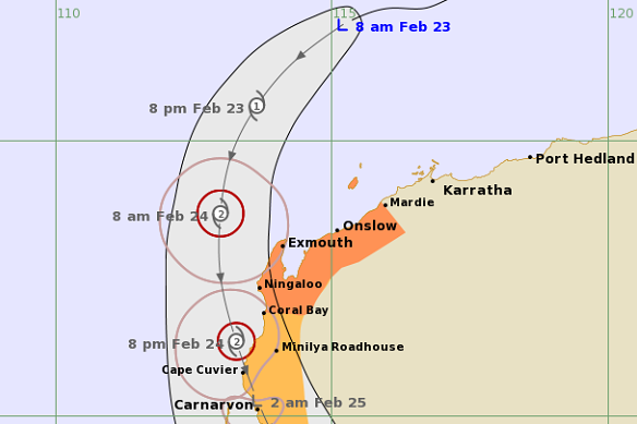 Ex-tropical cyclone Lincoln is predicted to re-intensify on Friday, February 23.