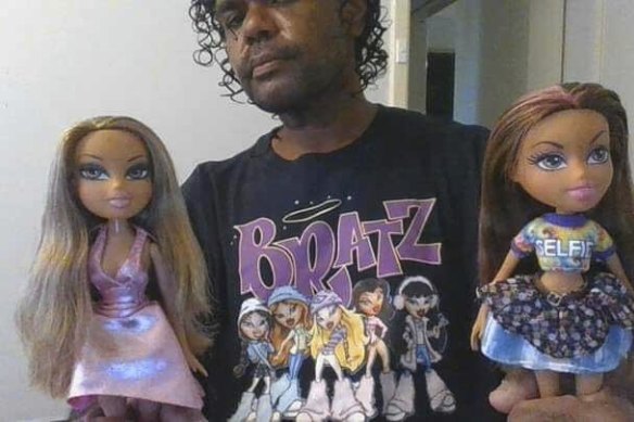 Terence Kelly pictured with his Bratz dolls. 
