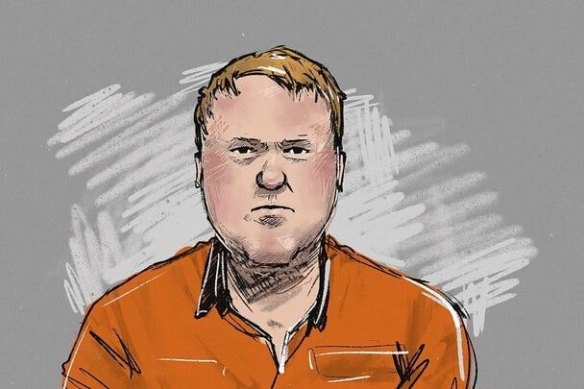 Court sketch of truck driver Jamie Gleeson.