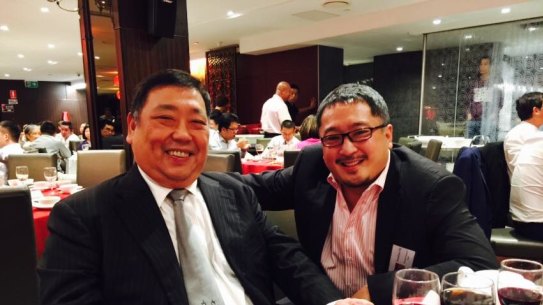 Ernest Wong and Jonathan Yee  at the 2015 dinner, as posted on Kenrick Cheah's Facebook page.