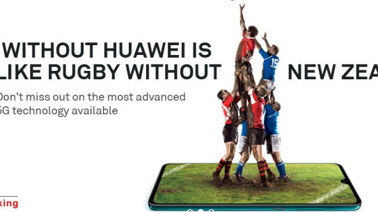 The Huawei advertisement seen in New Zealand.