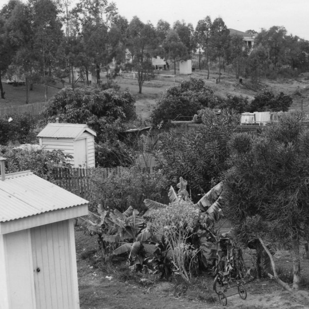 Suburban properties with outhouses, a key function of backyards