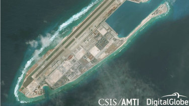 Fiery Cross Reef in January 2018 - one of the locations of the missile deployments.