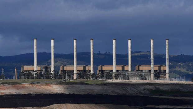 Hazelwood Power Station's chimneys collapse after demolition in May.