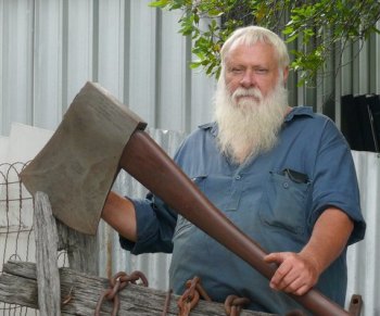Steve Lehmann, an axe collector who works as an electrician.
