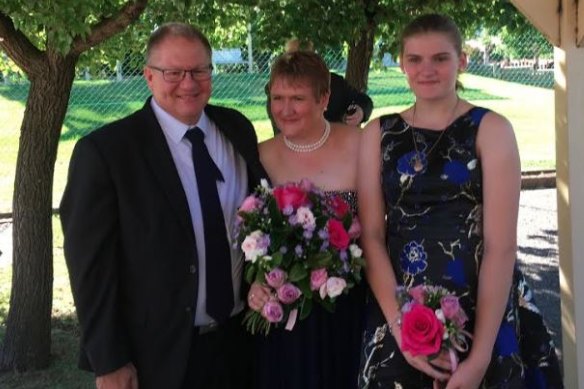 Gavin Dallow, left, and stepdaughter Zoe Hosking, right, been killed in the White Island volcano disaster. Zoe's mother Lisa, centre, has suffered severe burns and is in a critical condition in hospital.