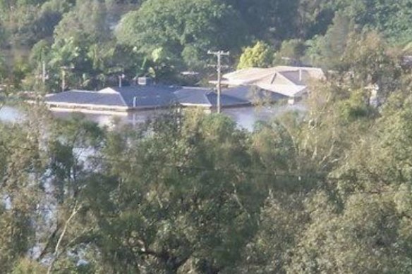 All but the roof of Lyn Lynch’s Fernvale home was under water during the 2011 flood.