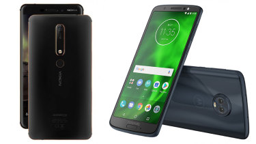 The 2018 Nokia 6, and the Moto G6.
