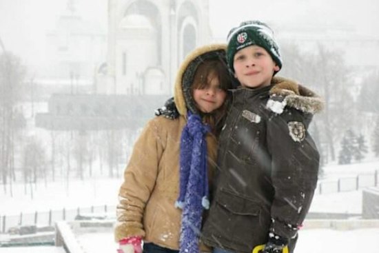 Anya and Michael in their first Moscow winter, 2006