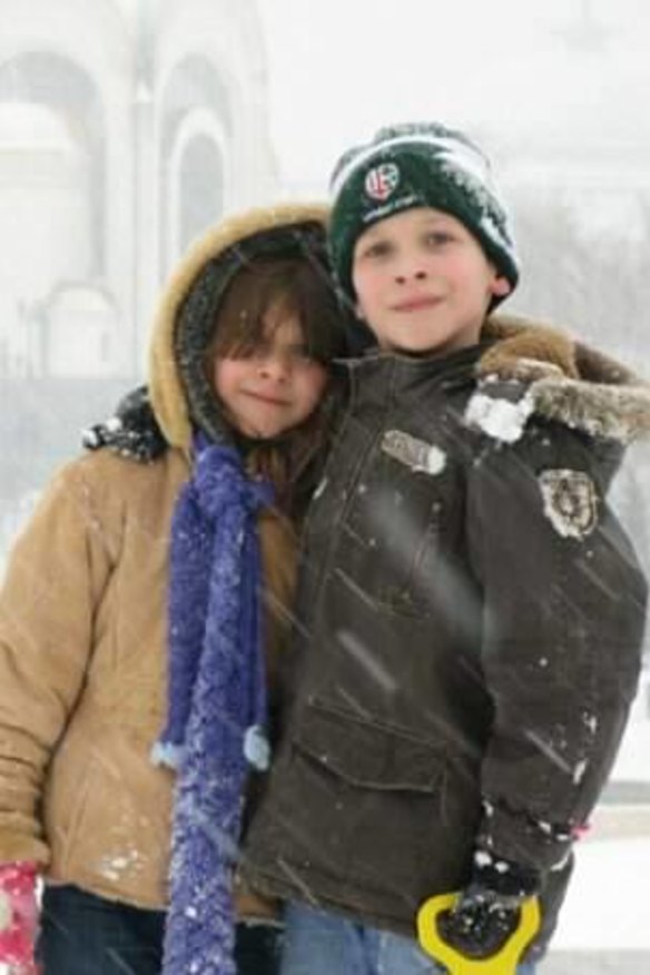 Anya and Michael in their first Moscow winter, 2006
