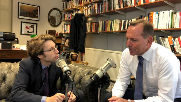 Former PM Tony Abbott in conversation with The Spectator in London.