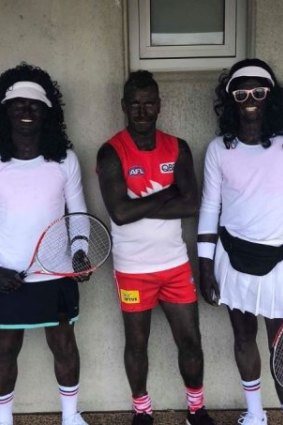 Players from a Tasmanian football club have drawn criticism after dressing up in blackface costumes for their after-season celebrations.