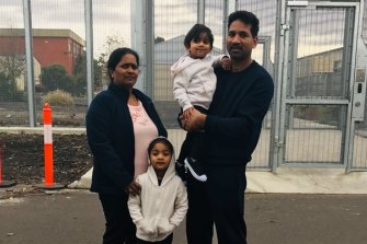 The Tamil family is pictured in detention in Melbourne.