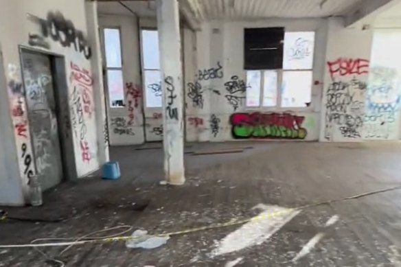 Inside the Surry Hills building before it was destroyed by fire.