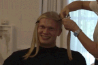 Erling Haaland has his hair cut