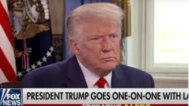 President Trump told Fox News host Laura Ingraham that “people in dark shadows” wereare behind violent protests.