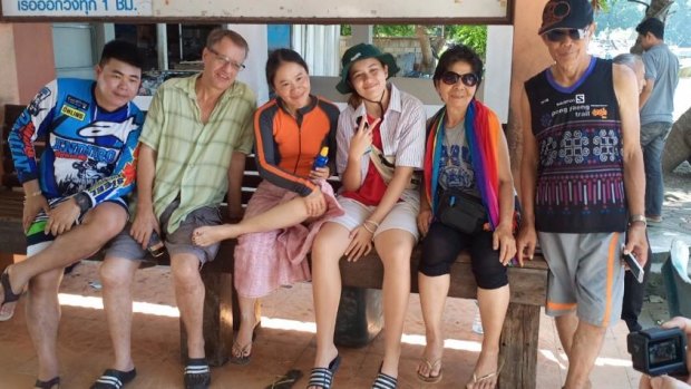 Am Sandford, third from left, with, from left, brother Aun, husband Steve, daughter Charli and parents Sanae and Nim. Nim passed away in January. 