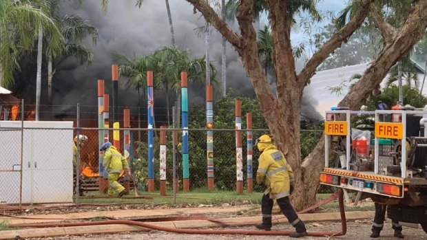 The fire at the primary school. 
