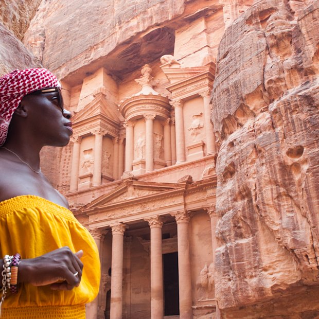 Lonely Planet author Jessica Nabongo in Petra, Jordan. 