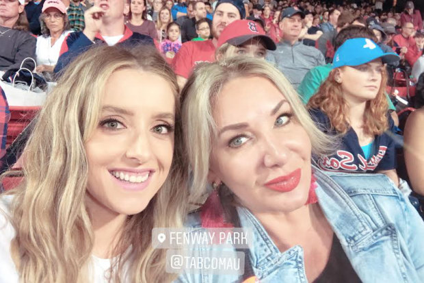 Stephenie Rodriguez with her best friend Liz Beath at the baseball in Boston two days before she collapsed from the infection.