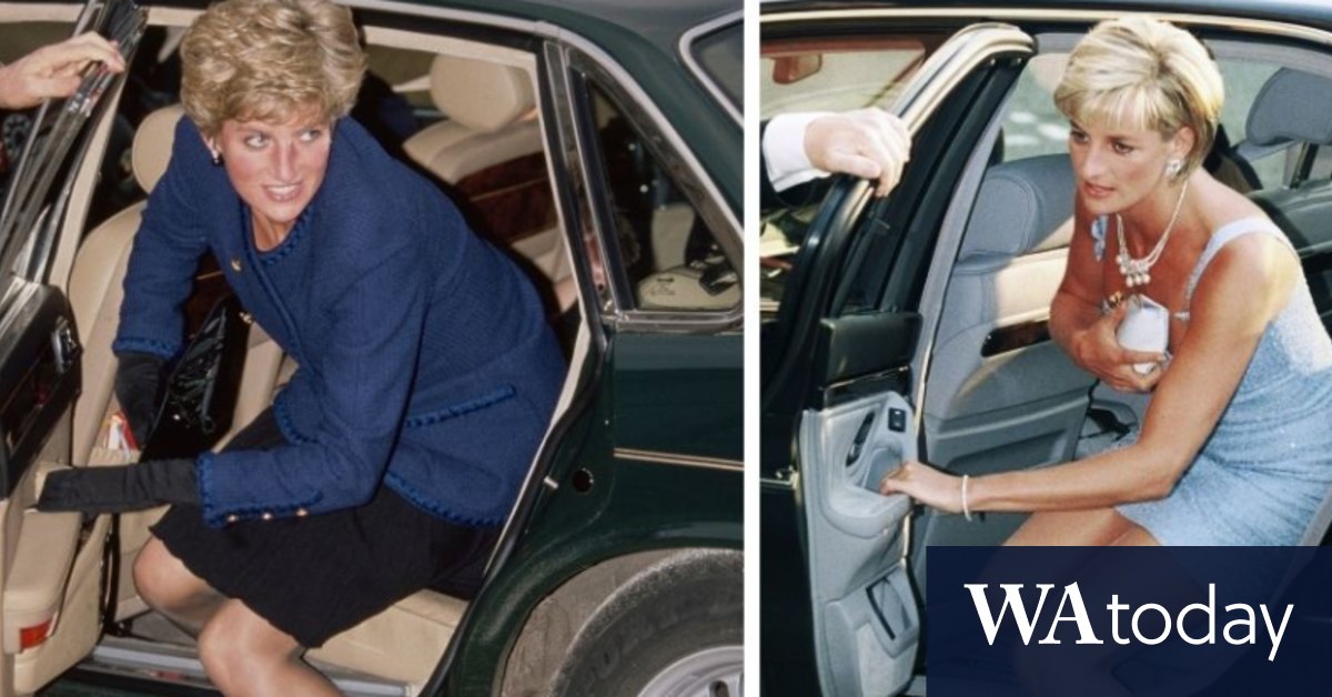artis memeriksa garis yang disilangkan dengan Putri Diana