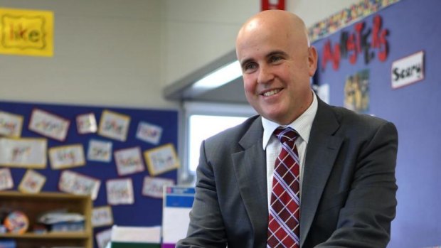 Adrian Piccoli visiting a school when he was NSW education minister.