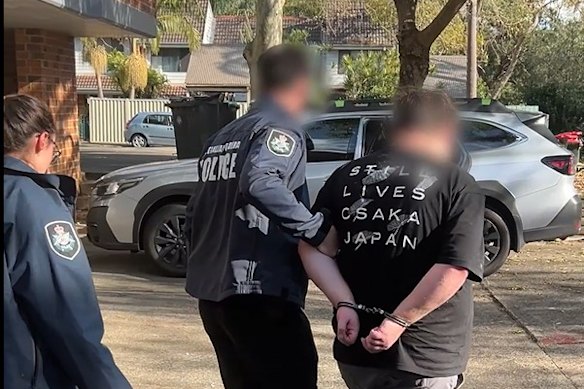 Police also executed an arrest at Sylvania in southern Sydney.