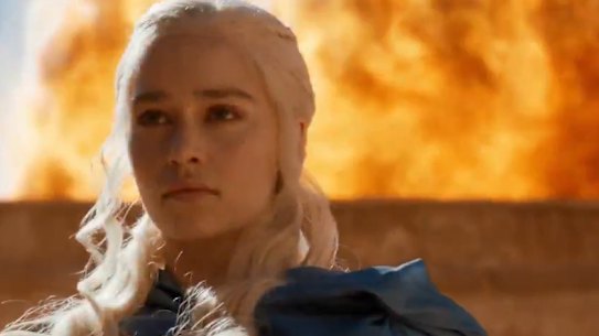 Emilia Clarke, as Daenerys Targaryen in the original Game of Thrones.