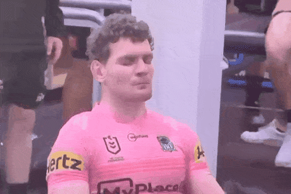 Liam Martin goes through his pre-game ritual.