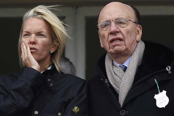 Like father, like daughter ... Rupert Murdoch, right, with Elisabeth Murdoch.