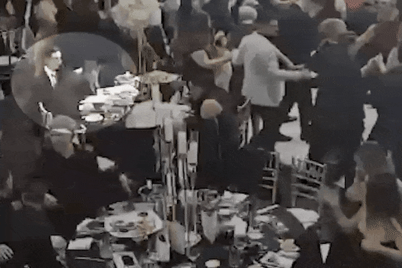 The interaction between Matthew Guy and Moira Deeming at a Macedonian community event last month.
