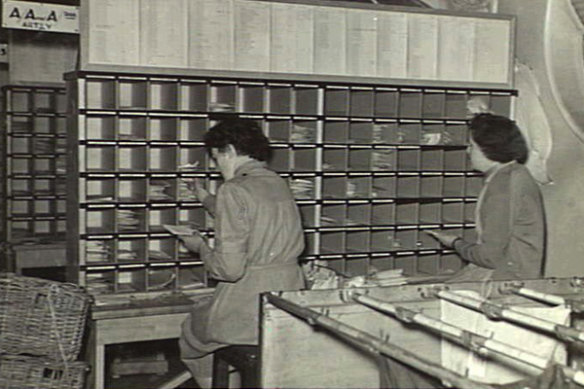 Based at the converted Palais Theatre in St Kilda, members of the Australian Women’s Army Service and other soldiers spent their days directing mail to Australia’s troops overseas during World War II.
