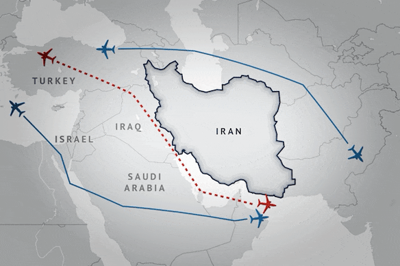 Airspace closure over the Middle East.