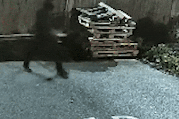 Footage of a suspect allegedly involved in a stabbing on a train in Britain.