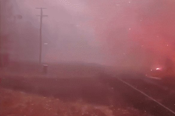 Dashcam footage from a Dunmore Rural Fire Brigade truck on January 4 2020 shows a fire sweeping through a Shoalhaven area  in minutes. 