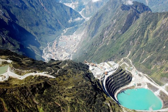 A view of the Grasberg mine in Indonesia.