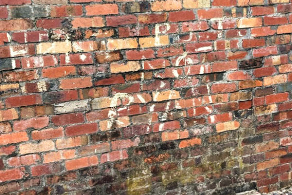 Decades-old graffiti in a laneway off Lunan Avenue, Geelong, reads “Hang Bolte not Ryan”.