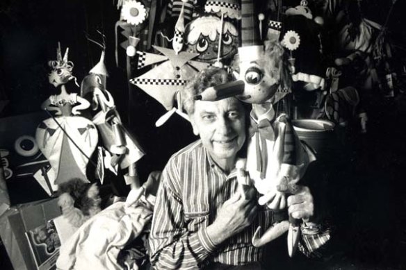 Norman Hetherington with his most famous creation, children’s favourite Mr Squiggle.