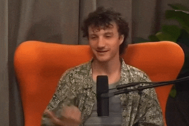 Mika Abdalla and ex Jake Short on his podcast in 2024.