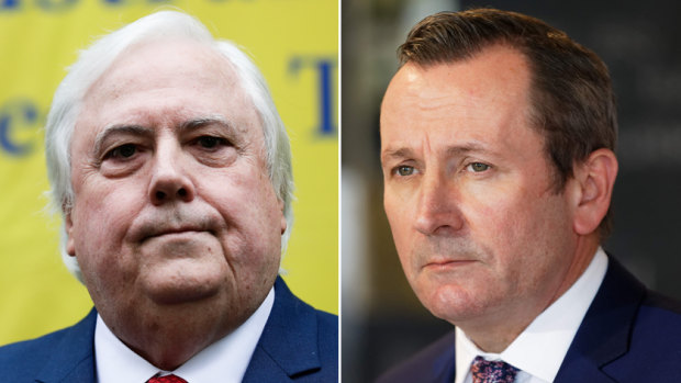 Clive Palmer and Mark McGowan.