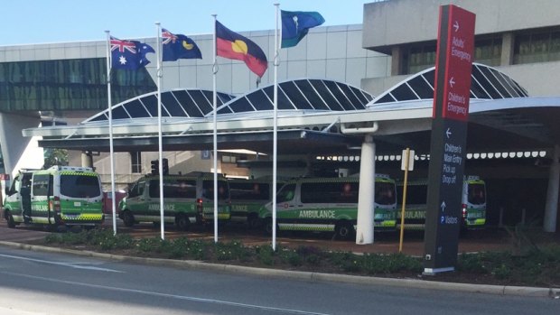 Ambulance ramping at Sir Charles Gairdner Hospital, which was one of the worst performers for transferring patients into its ED.