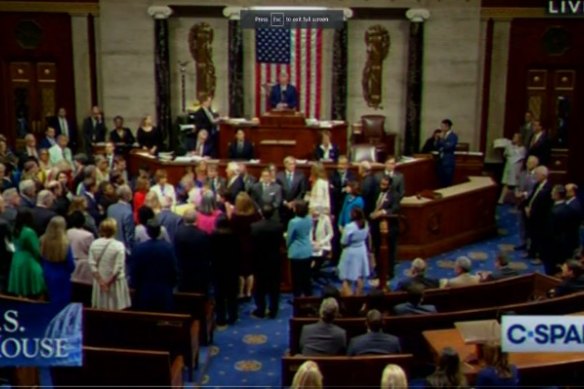 US Representative Adam Schiff being censured by House Republicans.
