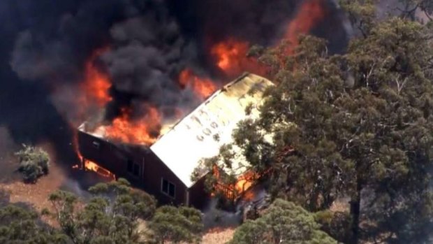 Homes have been lost in the blaze in the Perth Hills.