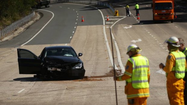 A woman has died after a serious crash on the Pacific Highway at Catherine Hill Bay.