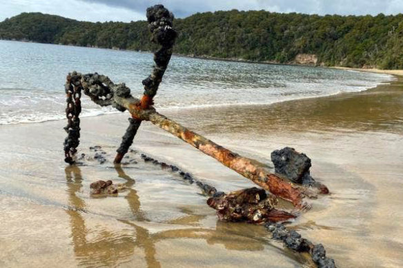 A historic anchor that washed up on the beach at Stewart Island, NZ. 