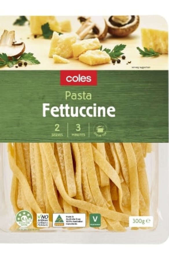 Coles fresh fettuccine.