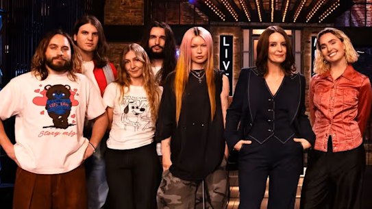 Tina Fey and the cast of Saturday Night Live UK.