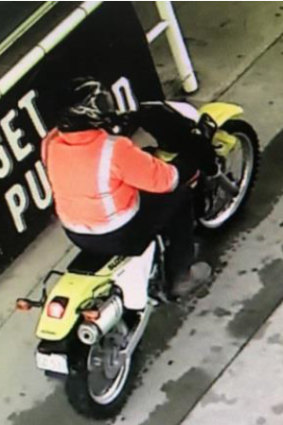 Police believe Empey may be riding a yellow 2005 Suzuki DR650 motorcycle registration GD531.