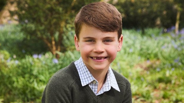 Prince Louis poses for a portrait on his seventh birthday.
