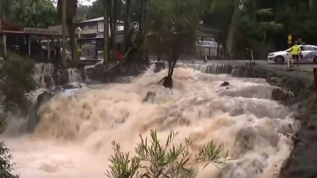 Tamborine Mountain was flooded with Curtis Falls Cafe copping some water damage.